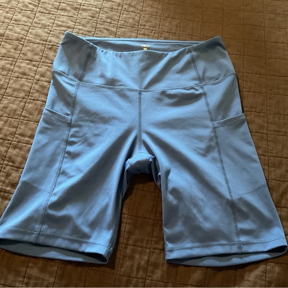 TSLA Blue Biker shorts‎ Large - Picture 1 of 3